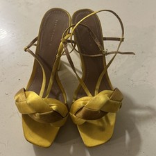 ZARA sandali donna giallo raso