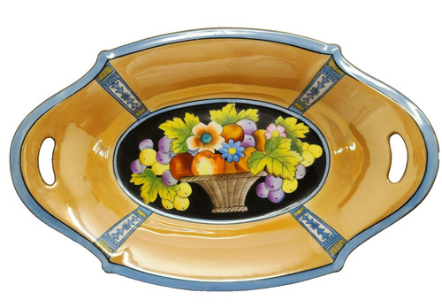 Antico piatto lustro dipinto - , a