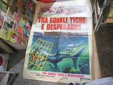 TRA SQUALI TIGRE E DESPERADOS manifesto 2F originale 1974 CORNEL WILDE