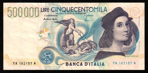 500000 lire raffaello - 500000, sanzio