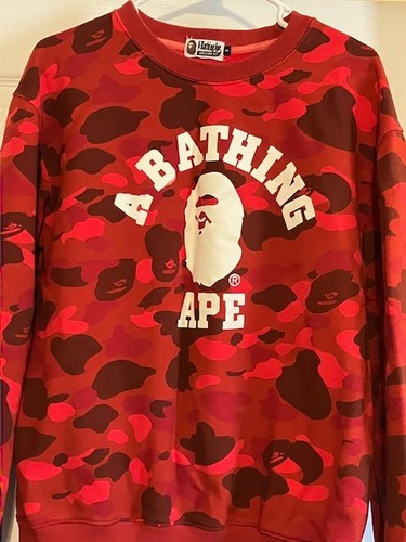 Felpa girocollo bape rossa - felpa,