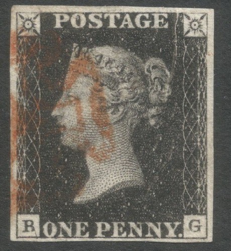 1840 penny black - 1840, black,
