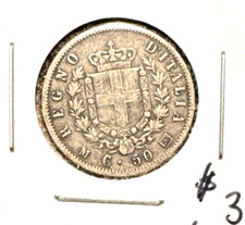 Italy 1863 M BN 50 centesimi