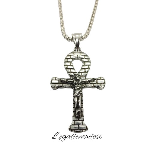 Collana uomo con croce ansata