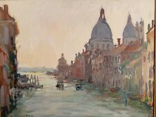 VENANZIO ZOLLA 1880-1961 QUADRO DIPINTO AD OLIO VENEZIA ANNI 50 BASILICA SALUTE