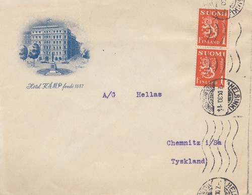 Finlandia 1930 lettera da - finlandia:, 1930: