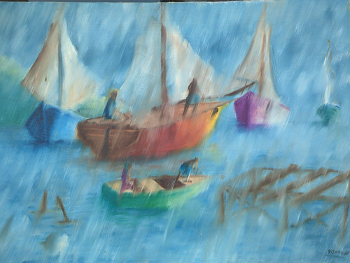 Quadro olio vintage originale - quadro,
