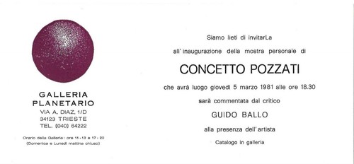 Concetto pozzati invito - concetto,