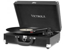 Victrola Journey, Valigia Giradischi Vintage Bluetooth a 3 Velocità, Nero