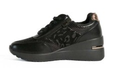 TIGLIO RAMBLAS  6406 NERO SCARPE DONNA SNEAKERS LACCI ZEPPA