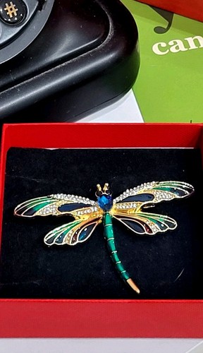 Spilla grande oro cristalli - spilla,