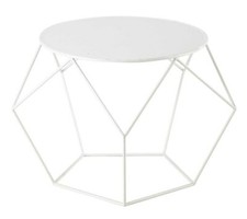 PRISM tavolo basso rotondo metallo, esterno o interno, bianco - design moderno