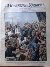 La Domenica del Corriere 18 Aprile 1909 Costruzione del Titanic Calderara Wright