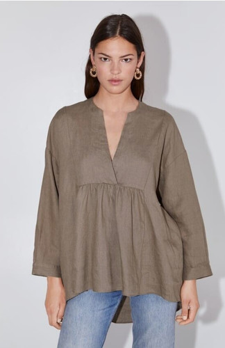 Camicia top zara - 100%, lino