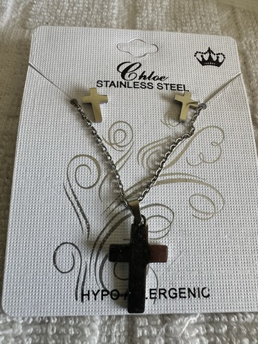 Collana con croce orecchini - con, e