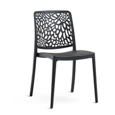 4/6 Sedie in Polipropilene Impilabili Giardino Interno Schienale Decorato SOLE