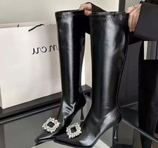 Stivali Alti Neri Donna Con