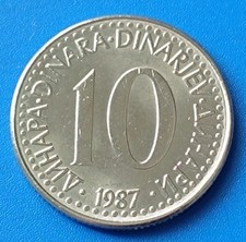 ?? EX JUGOSLAVIA ?? COIN MONETA 10 DINARA DINARJEV DINARI 1987