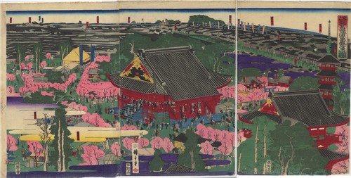 Estampe japonaise triptyque - estampe,