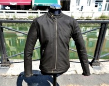 Giubbotto giacca pelle bufalo marrone scuro moto stile marlboro classic Guendj