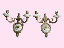 Coppia di rose in porcellana rosa a doppia parete Capodimonte metà secolo C50