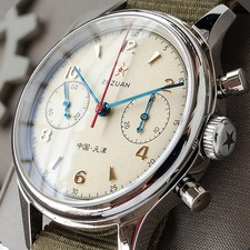 Orologio Meccanico Cronografo Vetro Zaffiro Cassa Esposizione SEAGULL 1963 2024