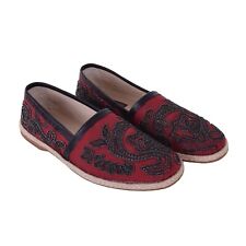 Dolce & Gabbana Espadrillas Mondello Con Ricamo Rosso Nero 45 US 12 06240