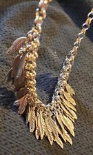 Collana Metallo Argentato Penne Piume