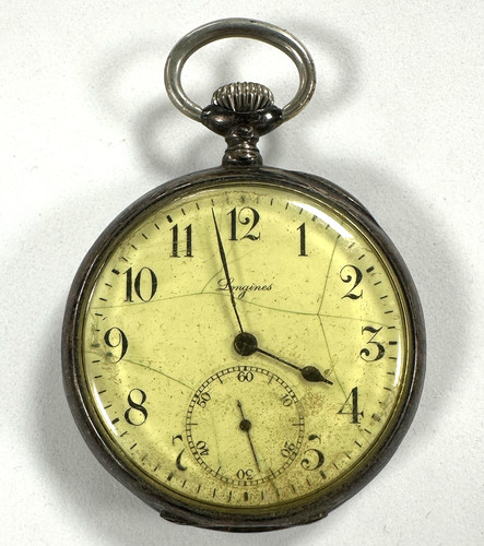 Antique longines silver open - silver,