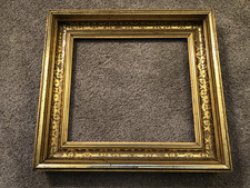 Antica cornice portafoto stencil oro limone 1860-1880 adatta 11 1/2" x 13"