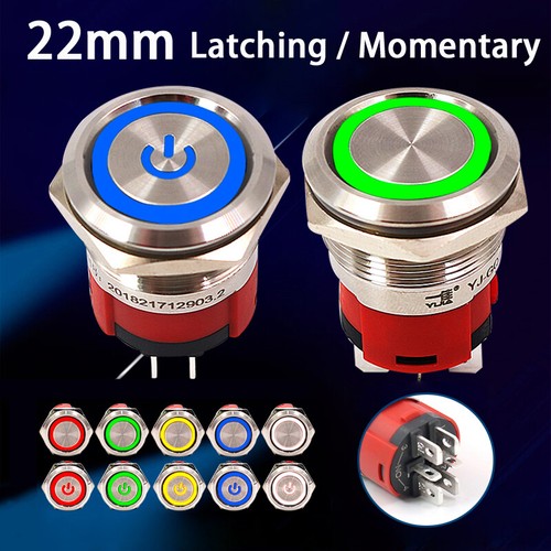 Interruttore rotondo 22mm led - rotondo,