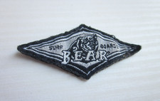 Bear Surf Boards-Etichetta Originale-Nera e Grigia a Forma di Rombo-5 X 2,5 cm