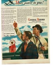 Pompa gas etilica GM General Motors 1944 con globo seconda guerra mondiale comprare obbligazioni di guerra pubblicità vintage