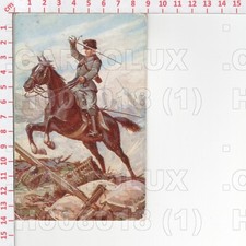 H8018 ILLUSTRATORE POLLI MILITARE CAVALLEGGERI 1915 TIMBRO POSTA COMO S.GIOVANNI