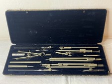 Antico set disegno Compasso Pracision E.O. Richter & Co. vintage Monasterolo TO