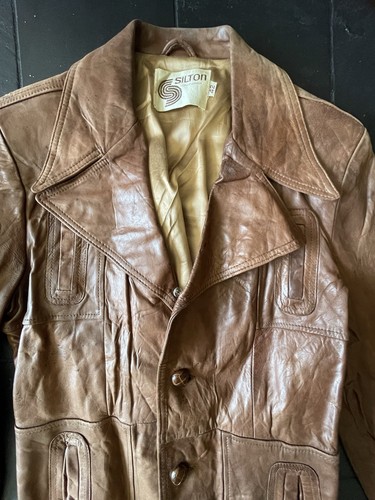 Giacca pelle cognac marrone