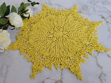 Round Yellow Textured Crochet