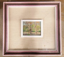 BERNARDINO PALAZZI, Roma Villa Borghese, olio su cartone cm 10x13 - 1968 firmato