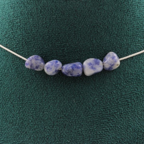 Collana perle giada blu - giada,