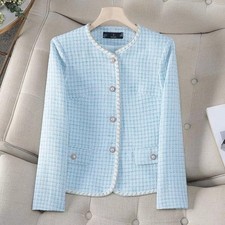 Giacca Tweed Blu Donna