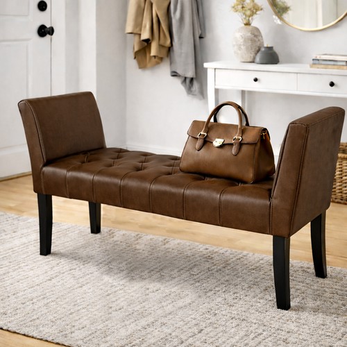 Panca marrone con piedi - marrone,