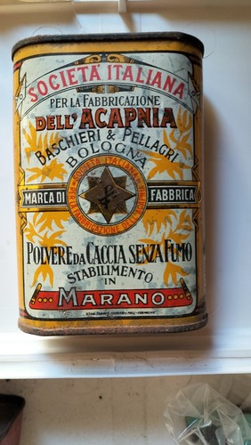 Antica latta polvere sparo - antica, da