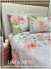 Completo Lenzuola Letto Matrimoniale Renato Balestra Ariel In Puro Cotone 100%