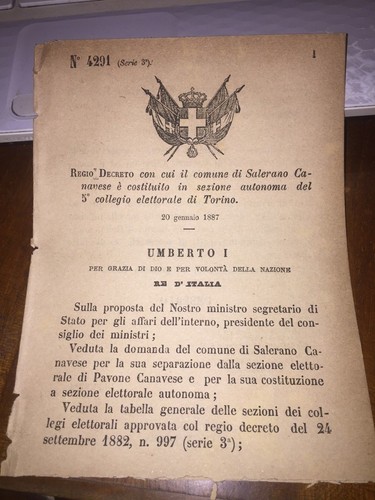 Regio decreto comune salerano - comune,