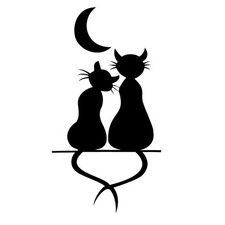 Cats romantic pvc black