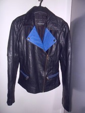 OUI giubbotto donna  biker in vera morbidissima pelle bicolore ( LIST. 350 /400)