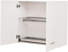 Mobile Pensile per Cucina Scolapiatti 2 Ante 2 Ripiani Moderno a Bianco 80 cm