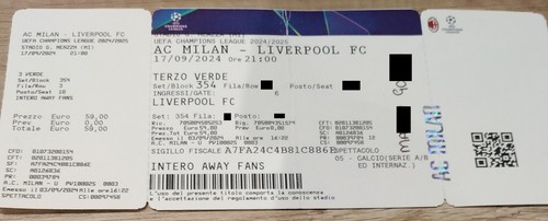 Biglietto originale uefa - biglietto,