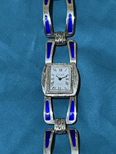 Orologio A Corda Donna Argento Smalti A Fuoco Antico Da Collezione 