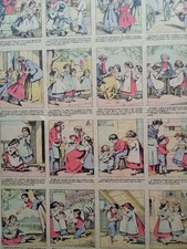 ANTICA LITOGRAFIA Fine '800 - Images D'Épinal Les Vacances de Louise et de Luche